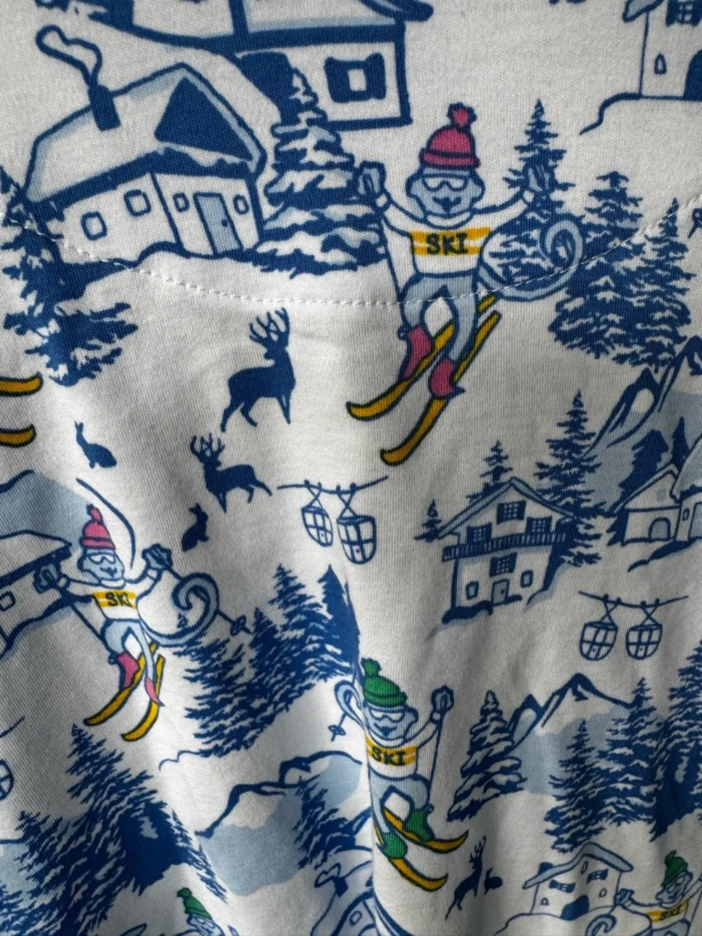 Roller Rabbit Ski Toile Polo Pajamas Blue Large - Picture 6 of 6